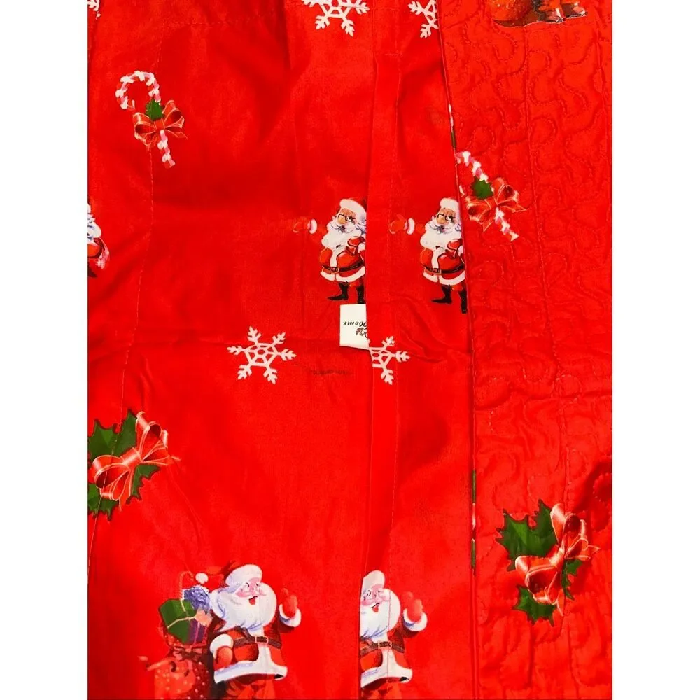 Jessy Home Red Santa Claus Christmas Bedspread Quilt Twin Pillow Shams 68 x 86 n
